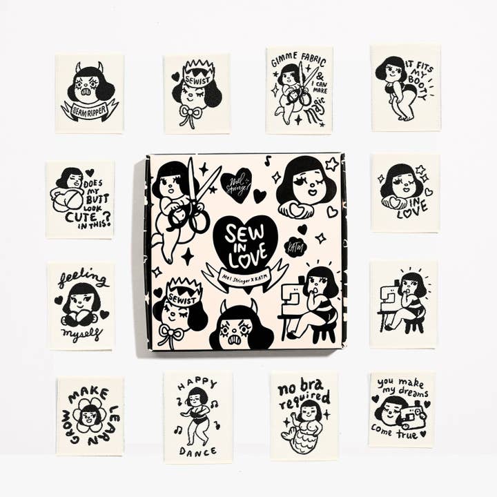 Sew-In Love + Feeling Yourself - Mel Stringer x KATM Vävd Etikett Samarbete | Fall med 6 enheter för wholesale av Kylie and The Machine