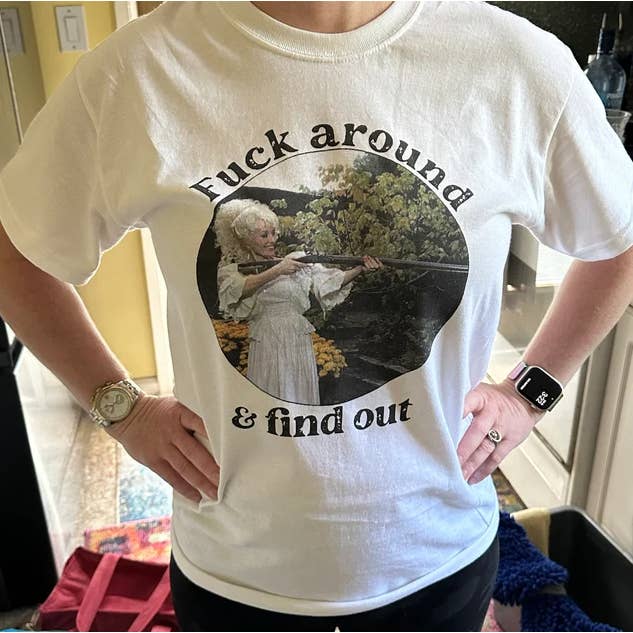 Johnny and June Tees - Wholesale Screen Printed T-Shirt - Women's - Dolly Parton Fuck Around and Find Out Retro Western Shirt