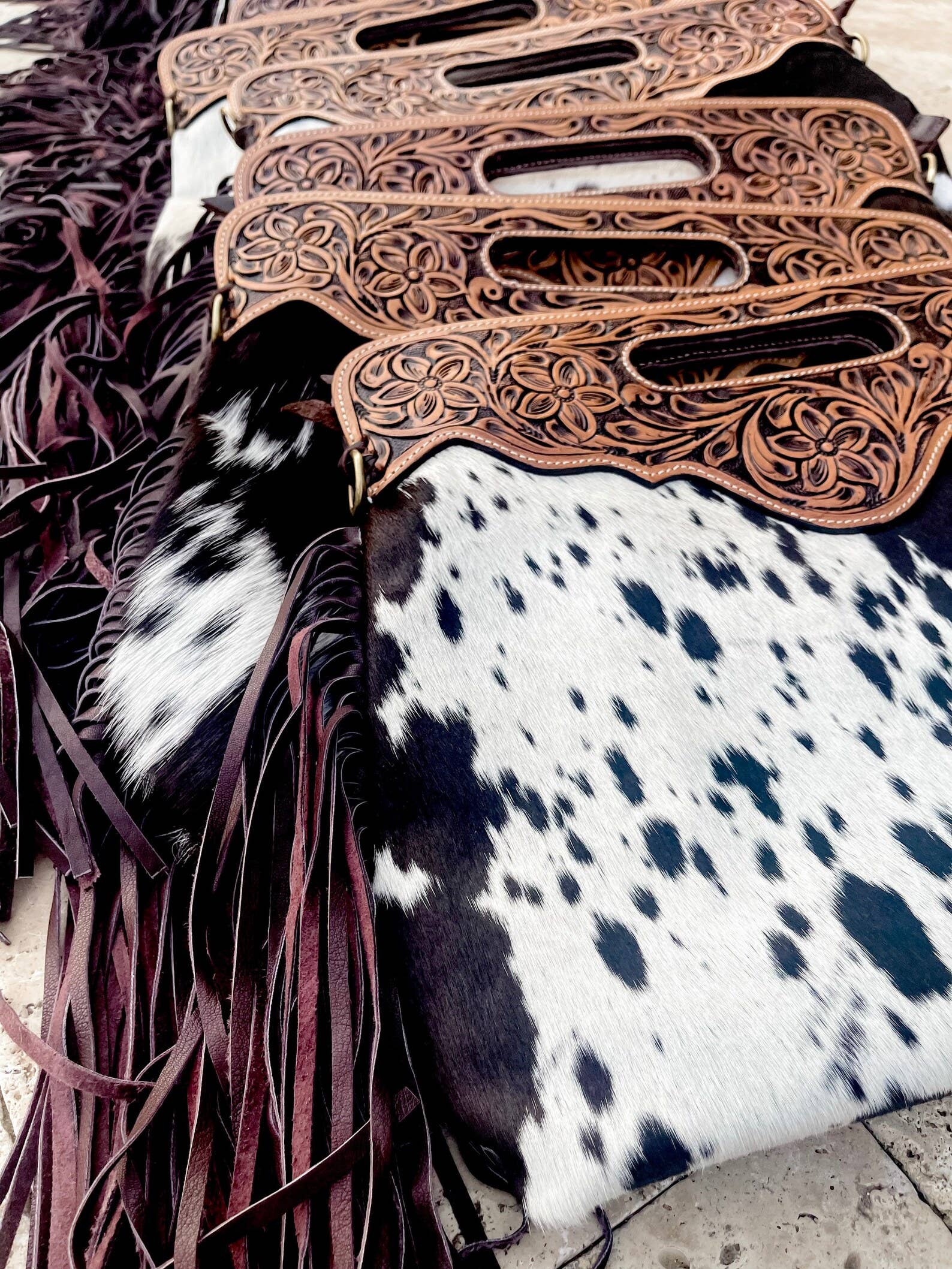 Boho Ranch Shop - Wholesale Crossbody Bag - Women's - The Maggie - Hand Tooled Leather Cowhide Crossbody Purse Bag0