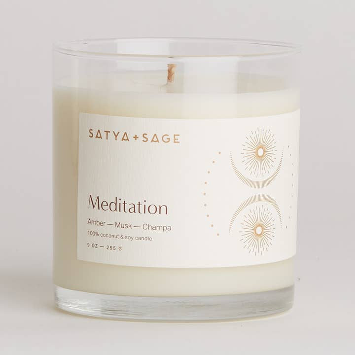 9oz. Meditation Candle for wholesale by Satya + Sage