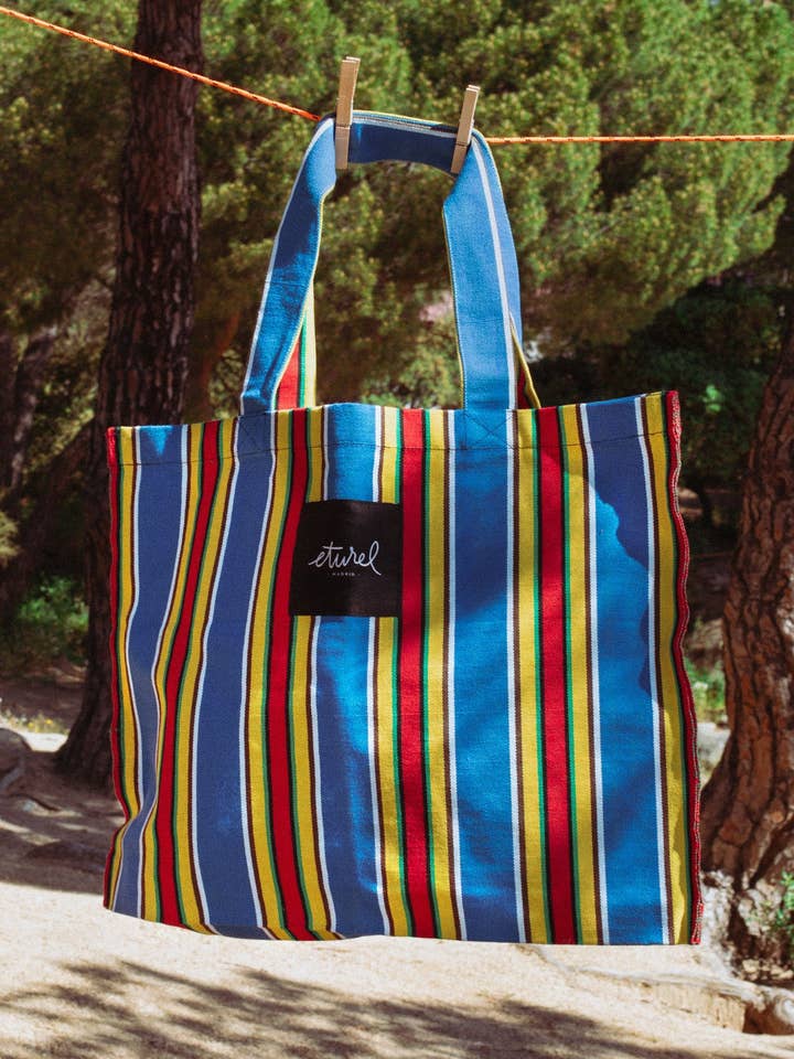 XL hammock canvas bag blue for wholesale by Eturel Madrid