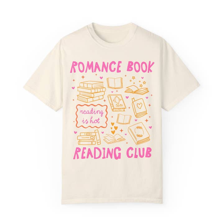 Romance Book Reading Club: Cute Bookish or Book Lover T-Shirt for Romance Reader, Funny Romance Book Lover Tee, Cute Birthday Gift for Her for wholesale by Opal and June
