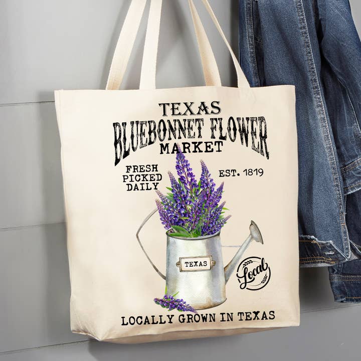 Texas State blomma blåbonnet Souvenir Canvas Tote väska för wholesale av Avery Lane Gifts