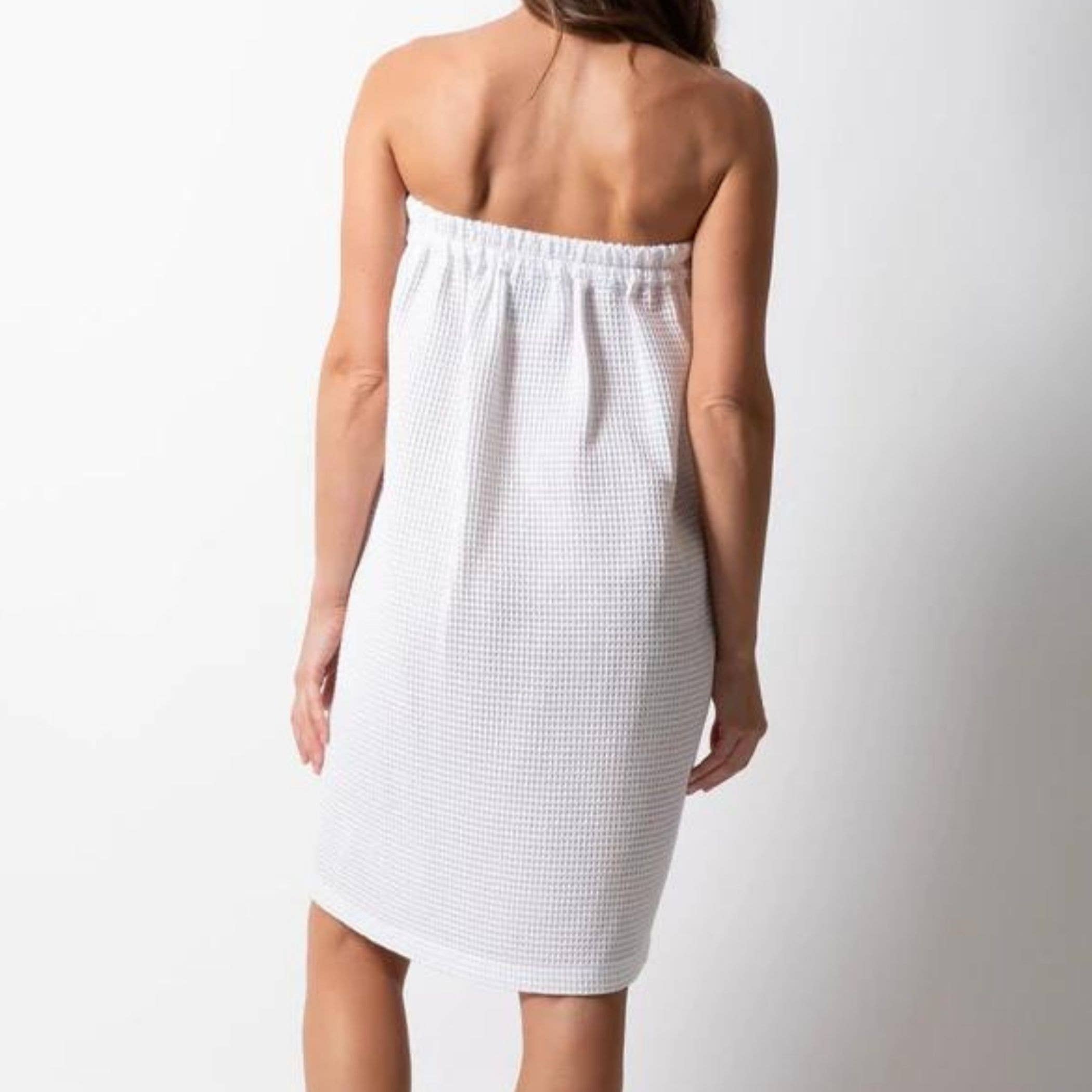 Lauryn's Garden - Wholesale Robe - Women's - Cotton Waffle Towel Wrap, Adjustable Gray5