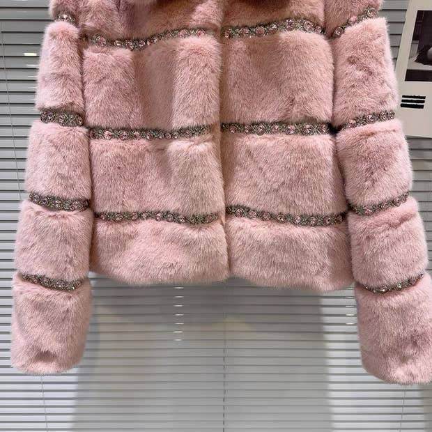 Productseeker - Wholesale Fur/Faux Fur Coat - Women's - CT128 2025 Handcrafted Beaded Sequin Faux Fur Winter Coat16
