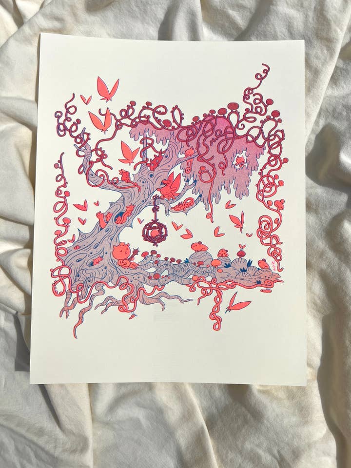 Forest Bugs Riso Print for wholesale by Natalie Andrewson