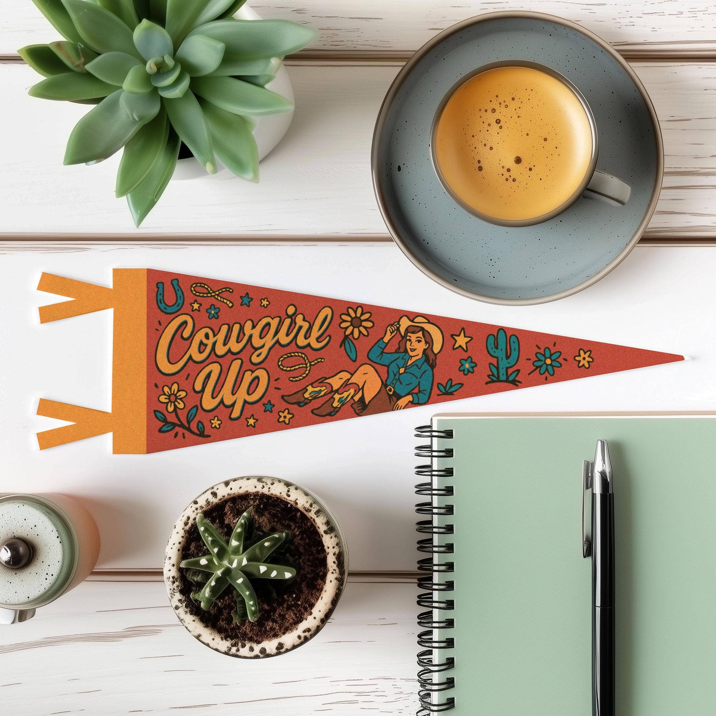 Benoit's Design Co. - Wholesale Sign - Cowgirl Up Felt Pennant3