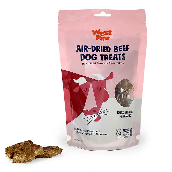 Air-Dried Beef Lung Single-Ingredient Dog Treats - Case of 6 for wholesale by West Paw