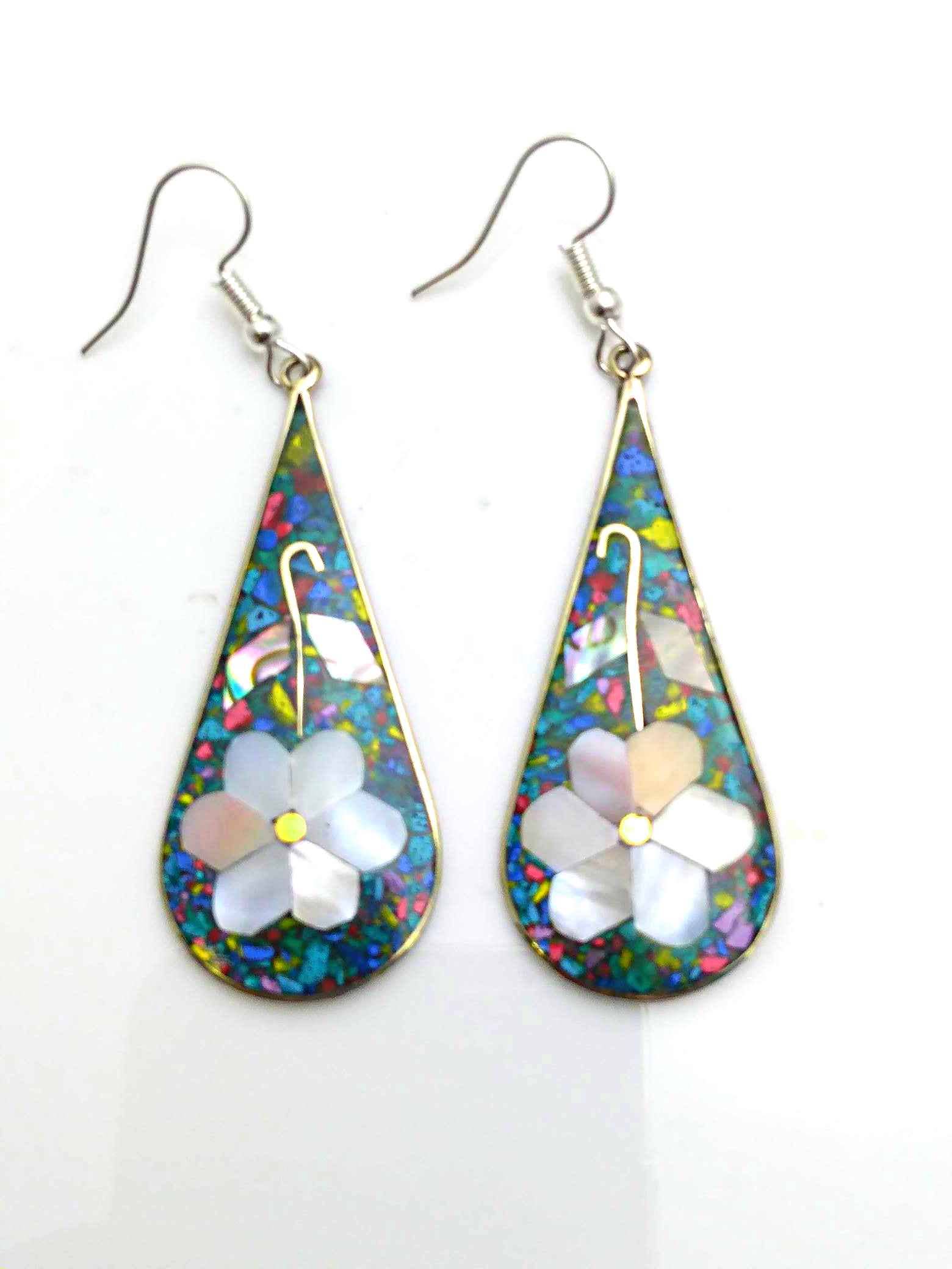 Costello International - Vente Boucles d'oreilles pendantes - La plus grande variété de boucles d'oreilles artisanales incrustées de mosaïque mexicaine13