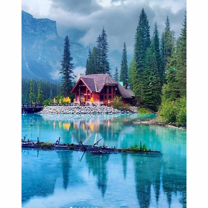 Diamond Painting Kit Lodge On The Lake DE7125 for wholesale by RTO&Collection D'Art (RTO Baltic OU)