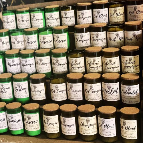 deconstructed candles - Wholesale Jar/filled candle - Wine Bottle Candle Cork Top Scented by Wine Expert Soy Wax30