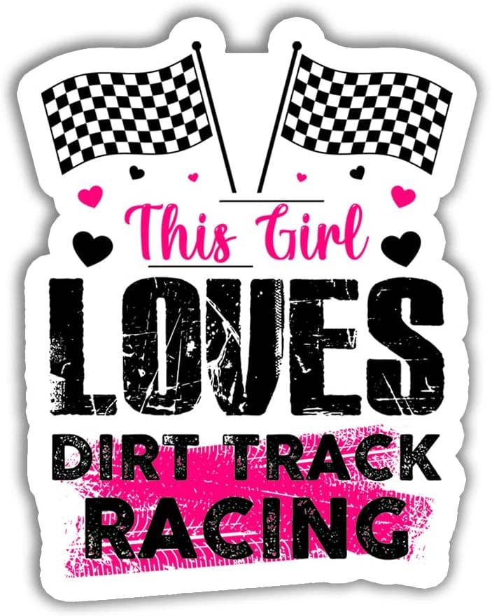 Lyrical River Designs - Wholesale Sticker - This Girl Loves Dirt Track Racing Sticker0