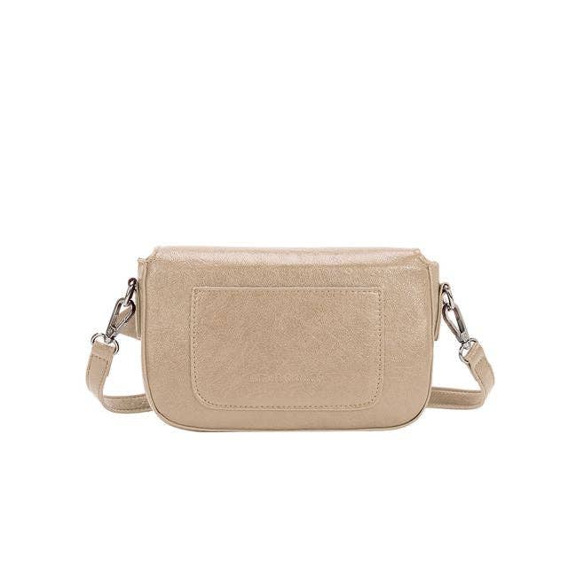 Melie Bianco - Wholesale Crossbody Bag - Women's - Faye Beige Recycled Vegan Crossbody Bag2