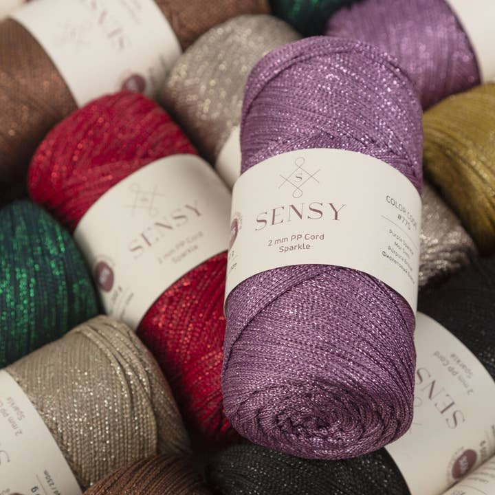 Sensy - Wholesale Yarn - Sensy Premium 2mm Sparkle - 251 yards 90% Polypropylene / 10% Polyester Macrame Cord20