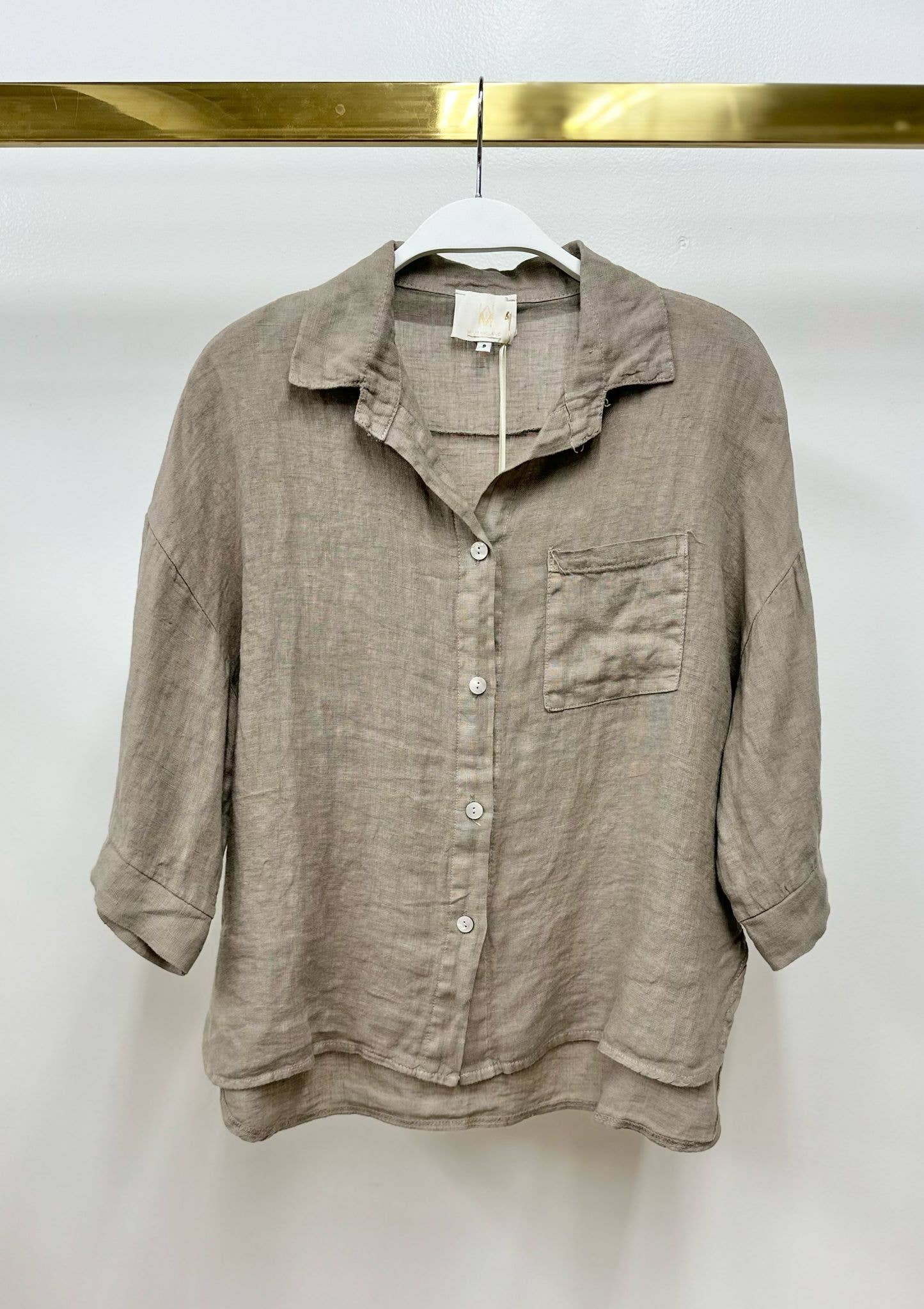 MILIO MILANO - Wholesale Button Down Shirt - Women's - LINEN 3/4 SLEEVE BUTTON DOWN SHIRT (44051/154201)8