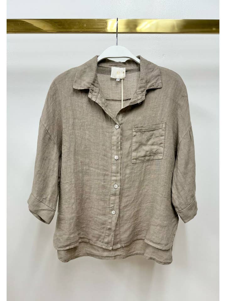 MILIO MILANO - Wholesale Button Down Shirt - Women's - LINEN 3/4 SLEEVE BUTTON DOWN SHIRT (44051/154201)8