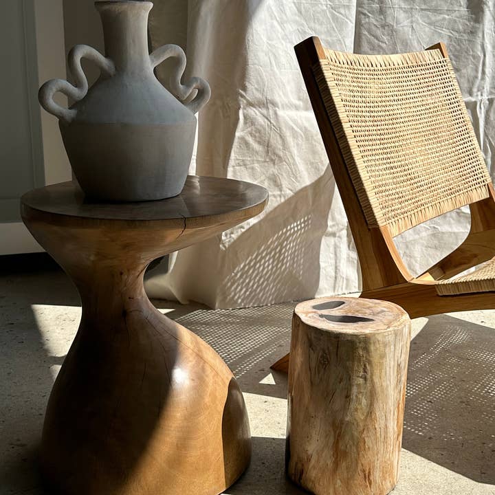 Office Objets - Wholesale Chair - Reclined chair in natural wood and woven rattan86