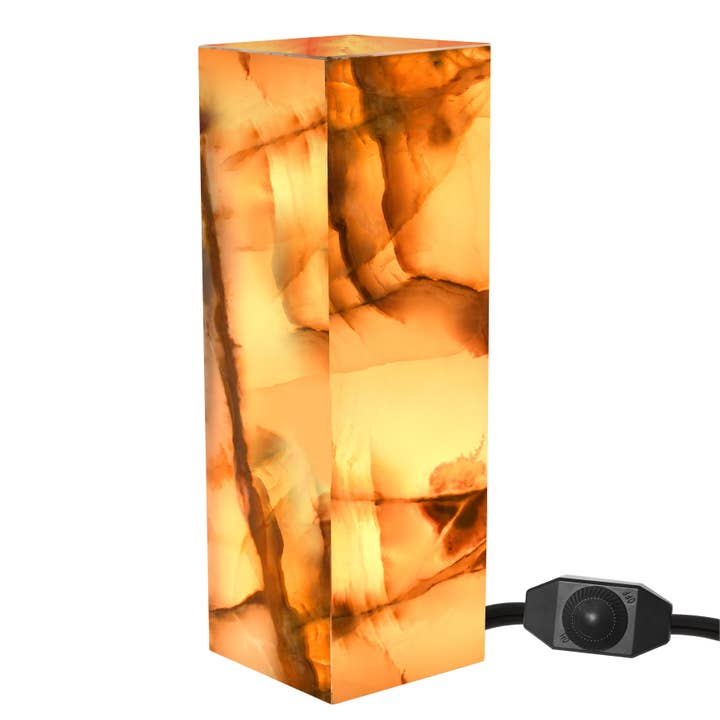 UMAID PRODUCTS - Wholesale Accent/Desk Lamp - UMAID Elegant Handcrafted Onyx Marble Table Lamp - Rectangle