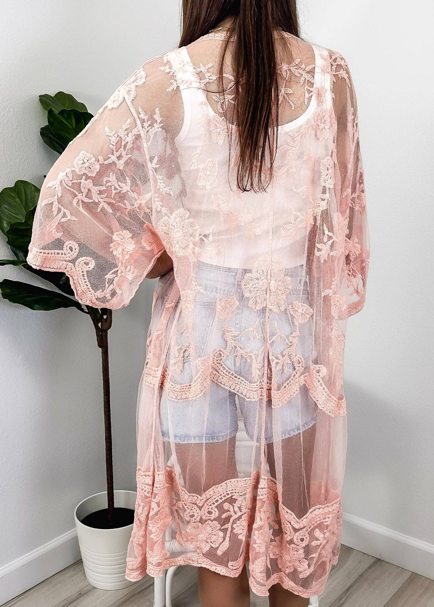 Anna Kaci Wholesale - Wholesale Kimono - Women's - Embroidered Floral Butterfly Kimono Cover Up Cardigan20