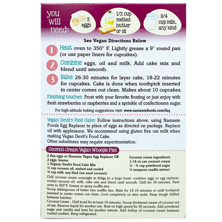 Namaste Foods - Wholesale Cake Mix - Gluten Free Organic Devil's Food Cake Mix2