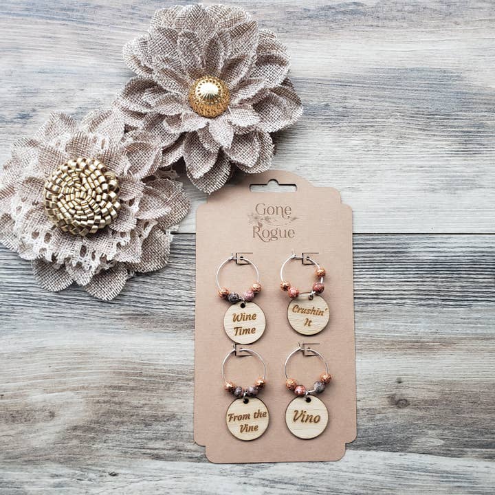 Gone Rogue Boutique - Wholesale Wine Charm - Wine charms with words0