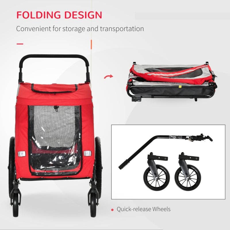 Furr-Baby Gifts - Wholesale Pet Carrier - Cat/Dog - 2-In-1 Pet Bike Trailer Stroller16