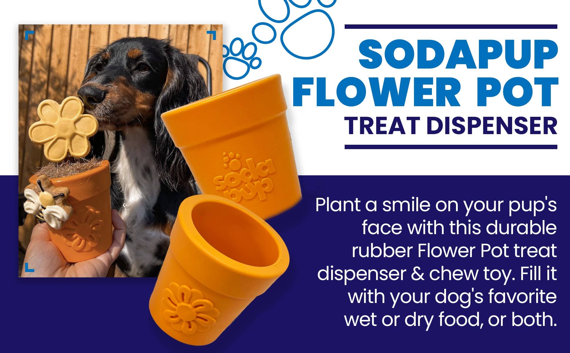 SodaPup Dog Toys – wholesale Pet treat jar – Dog – Flower Pot Durable Rubber Treat Dispenser & Enrichment9