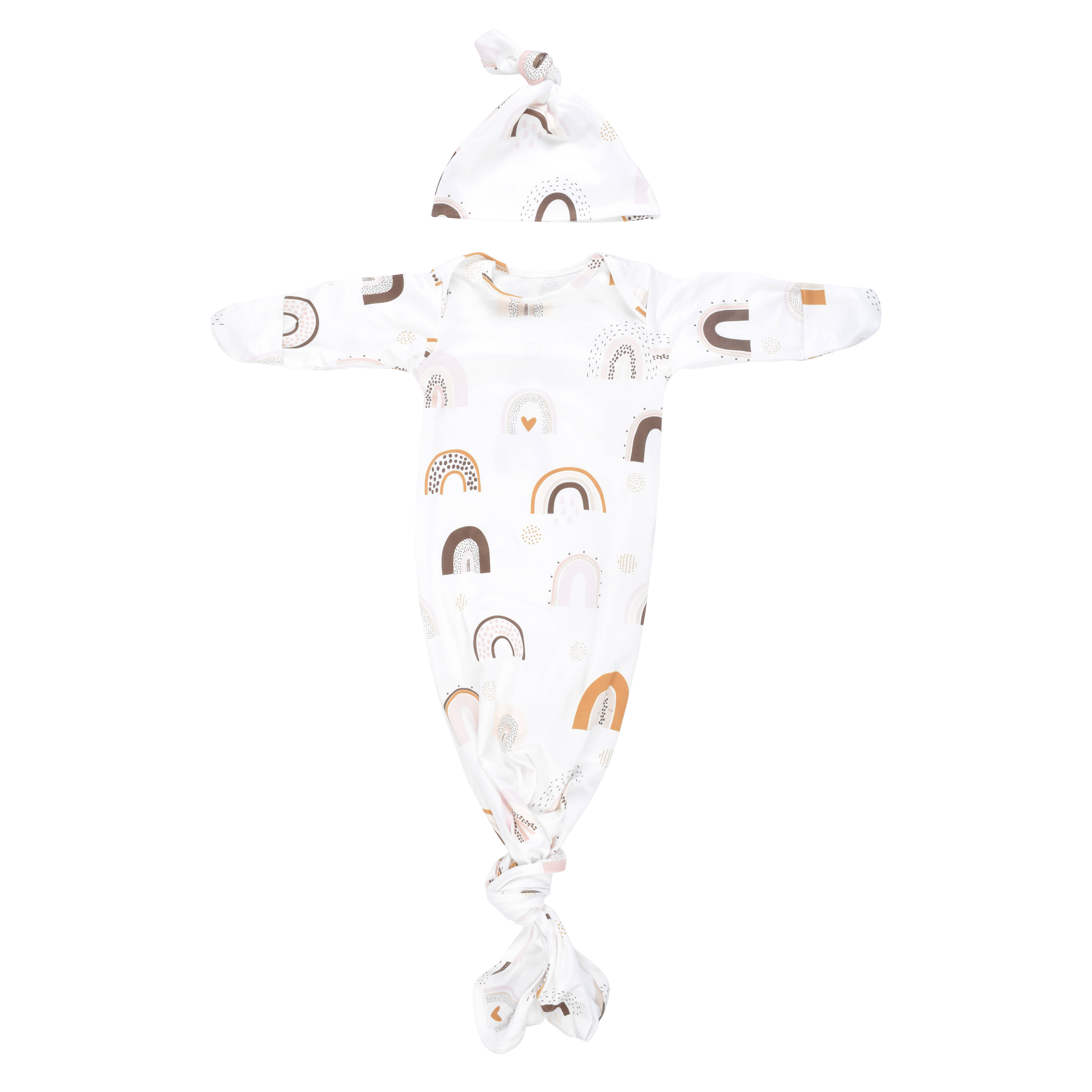 Three Little Tots – wholesale Baby gown – Baby – Rainbow Knotted Gown3