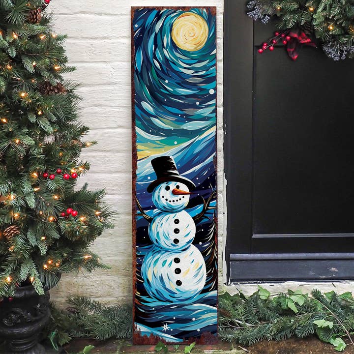 TX USA Corporation - Wholesale Christmas Wall Art - 36in Snowman Merry Christmas Porch Sign - Front Porch Welcome Sign, Modern Farmhouse Wall Decor, Vintage Christmas Decor for Outdoor