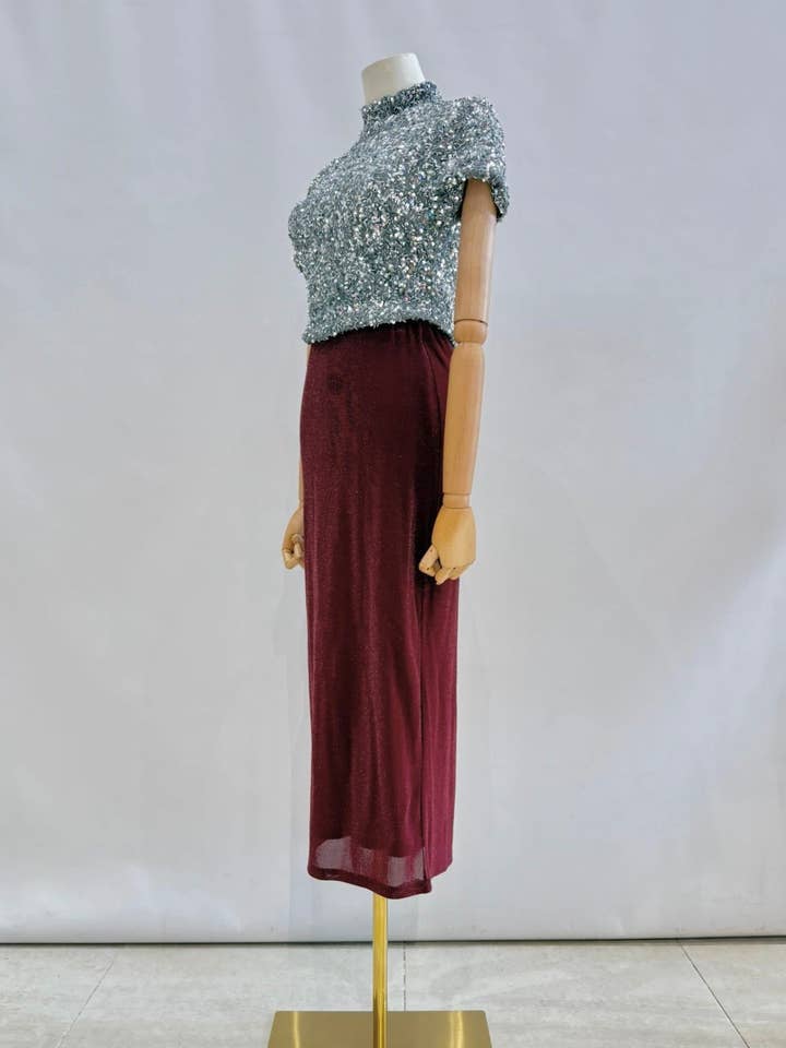 Sequin top 22418-5A for wholesale by Invitadissimas