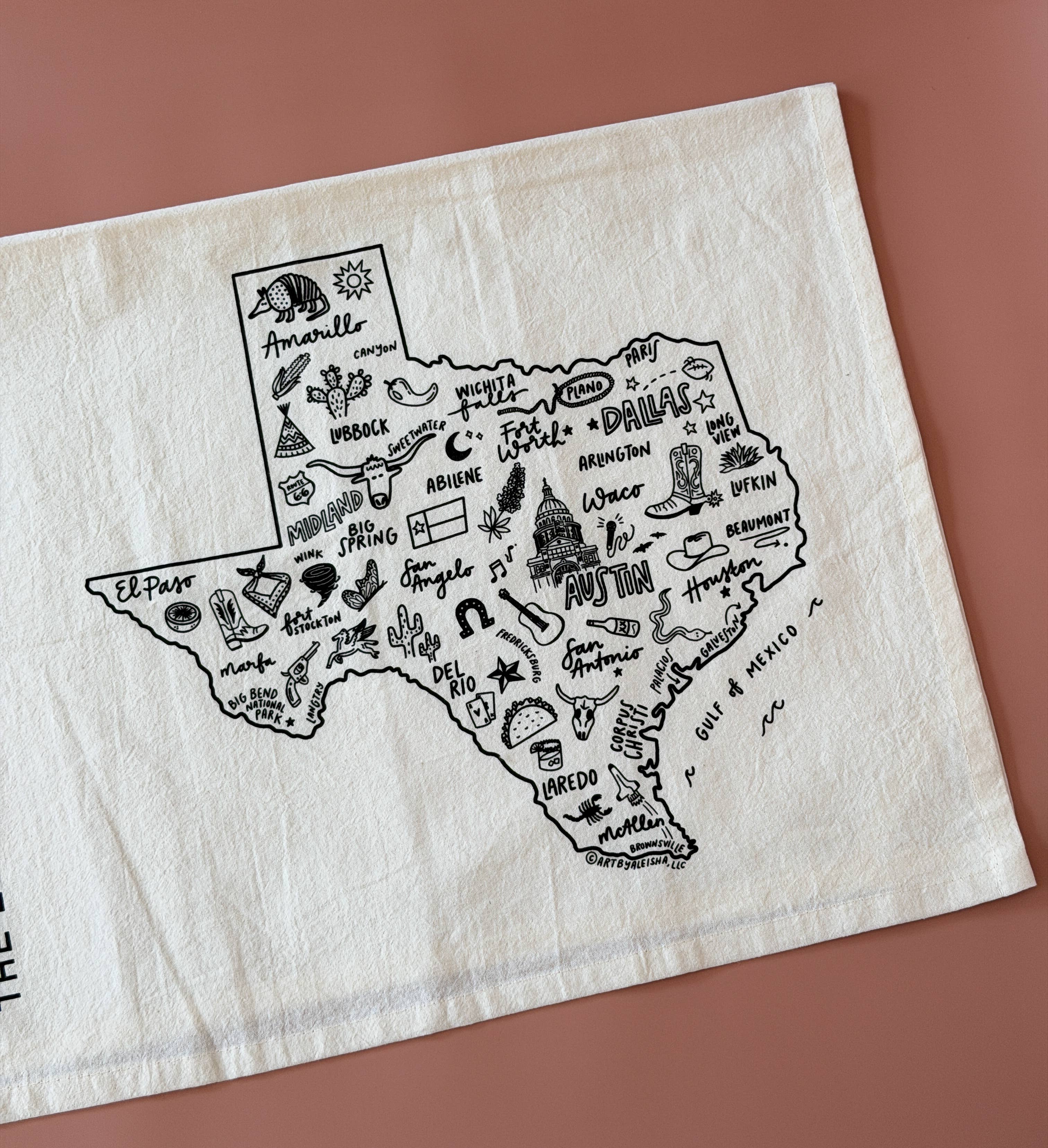 By Aleisha - Wholesale Tea Towel - State of Texas Tea Towel11