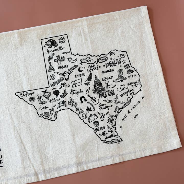 By Aleisha - Wholesale Tea Towel - State of Texas Tea Towel11