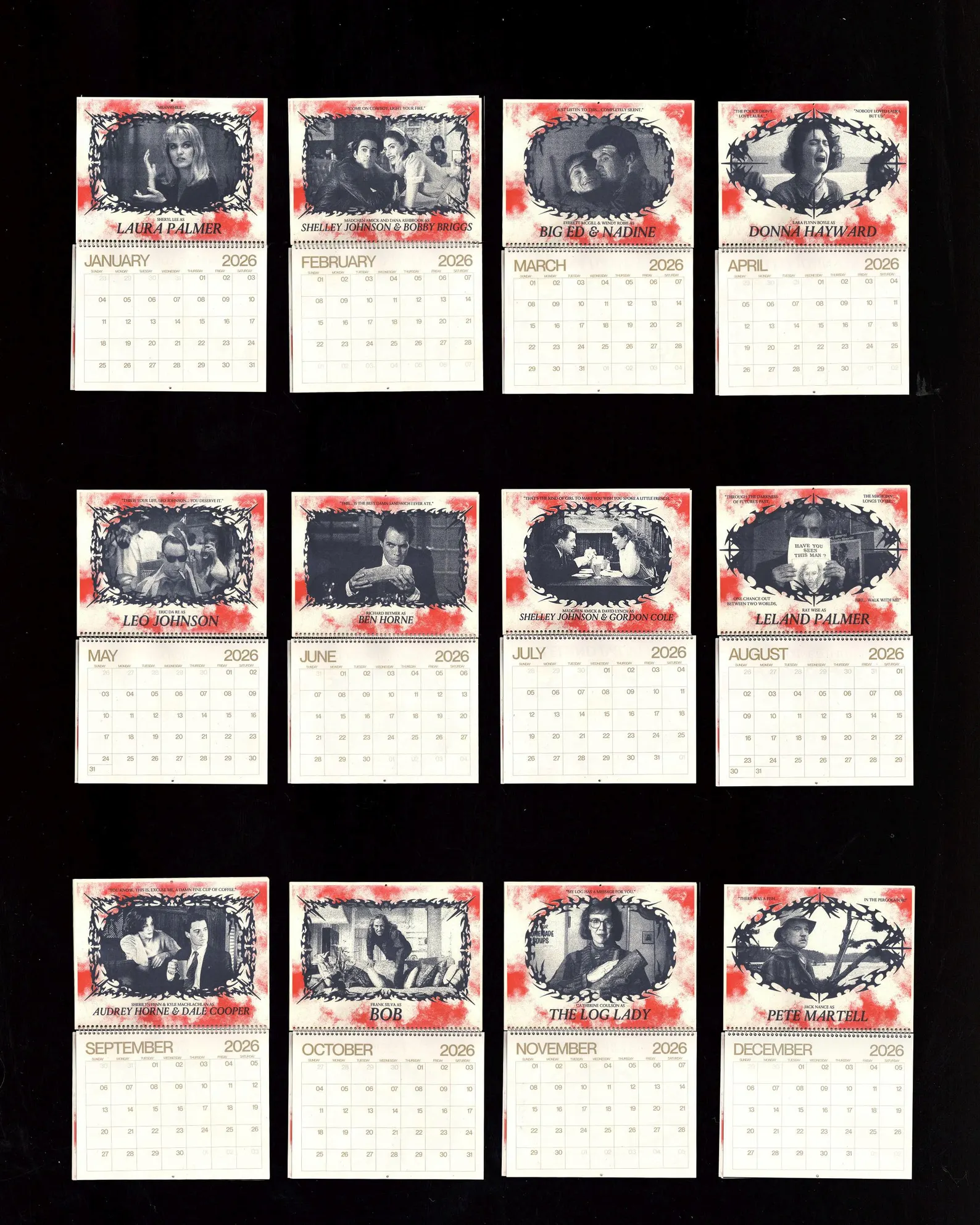 Wholesale Twin Peaks Risograph Spiral-Bound 2026 Calendar for your