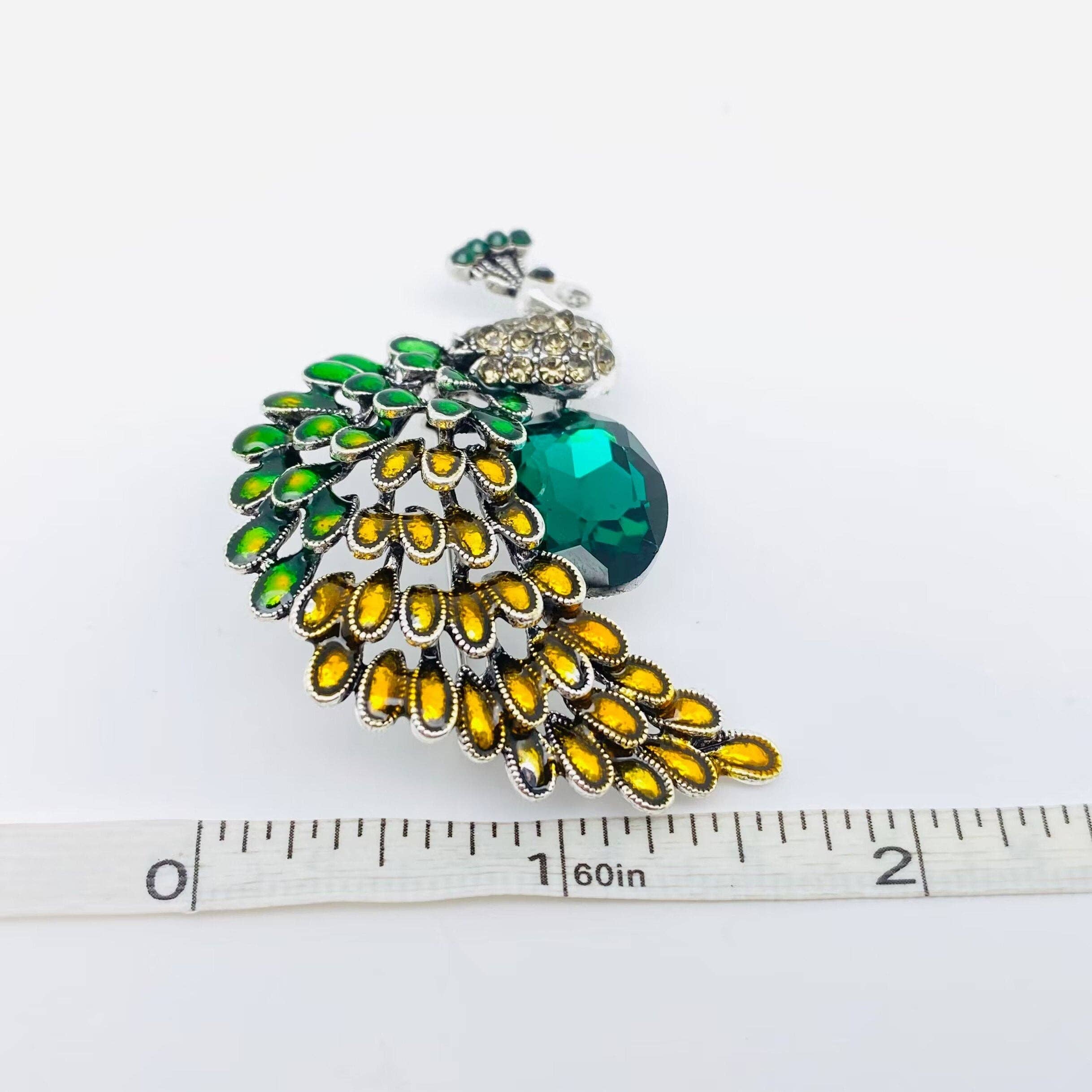 Mio Queena - Wholesale Brooch - Enamel Colored Rhinestone Peacock Brooch2