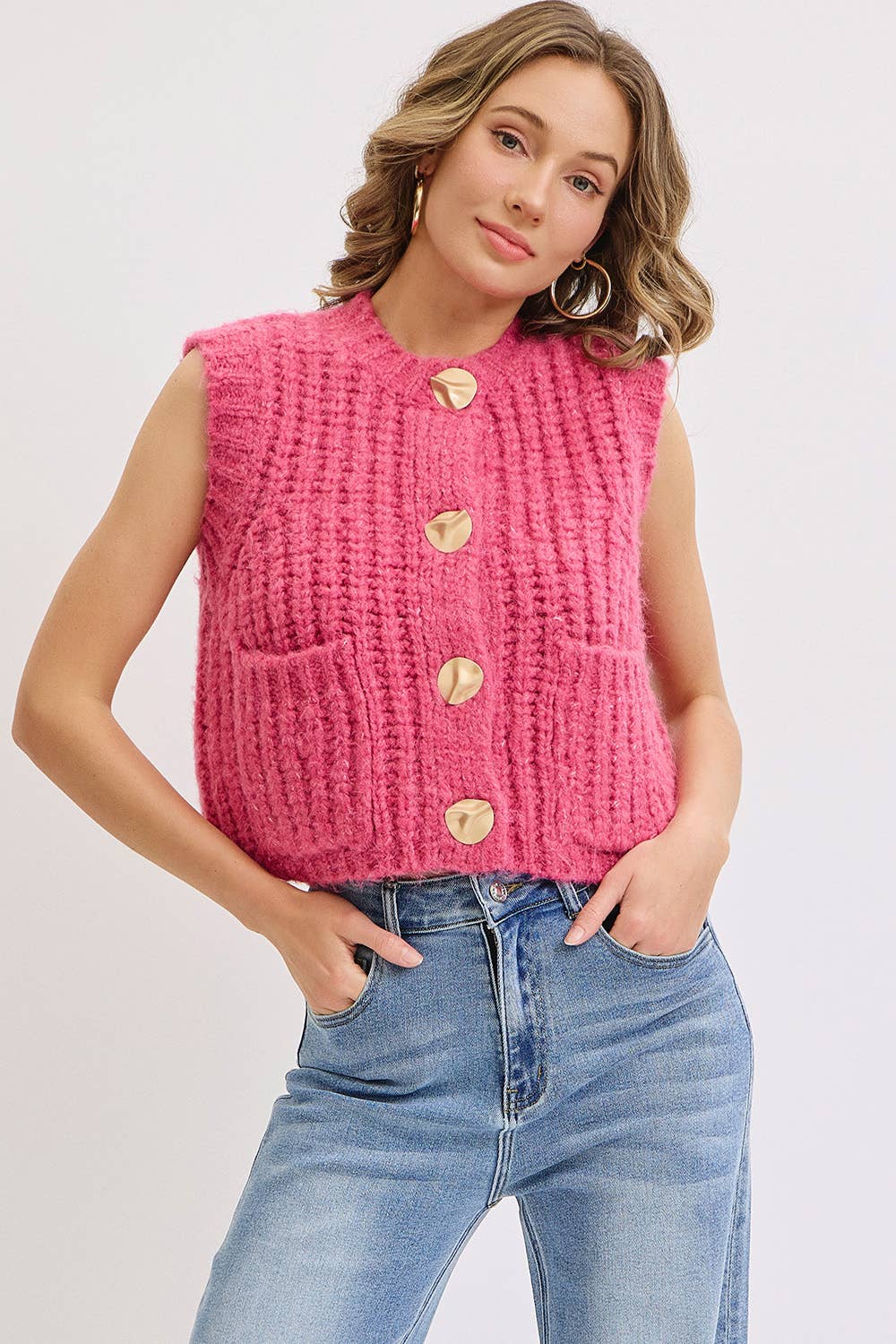 Sweet Lovely by Jen - Wholesale Knit Sweater - Women's - CHUNK SWEATER KNIT VEST 38