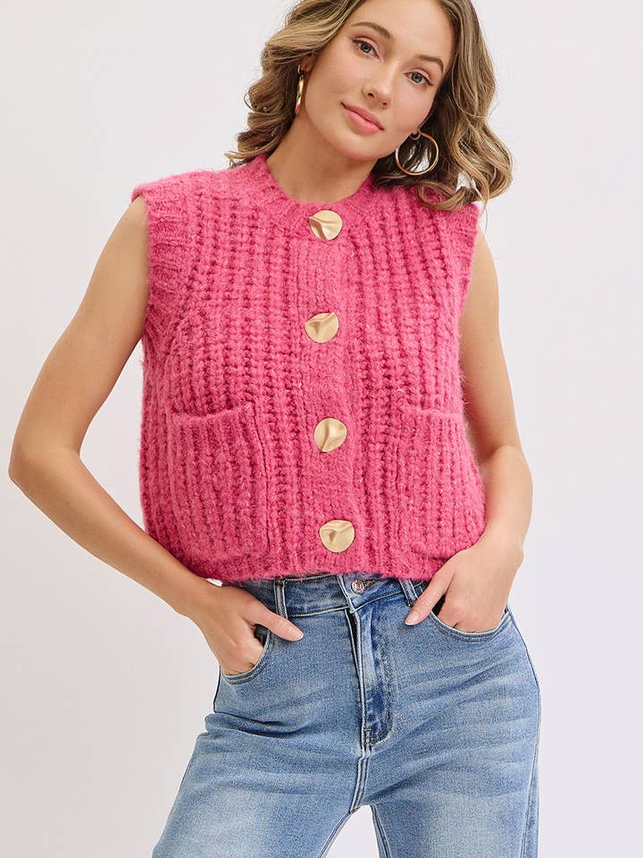 Sweet Lovely by Jen - Wholesale Knit Sweater - Women's - CHUNK SWEATER KNIT VEST 38
