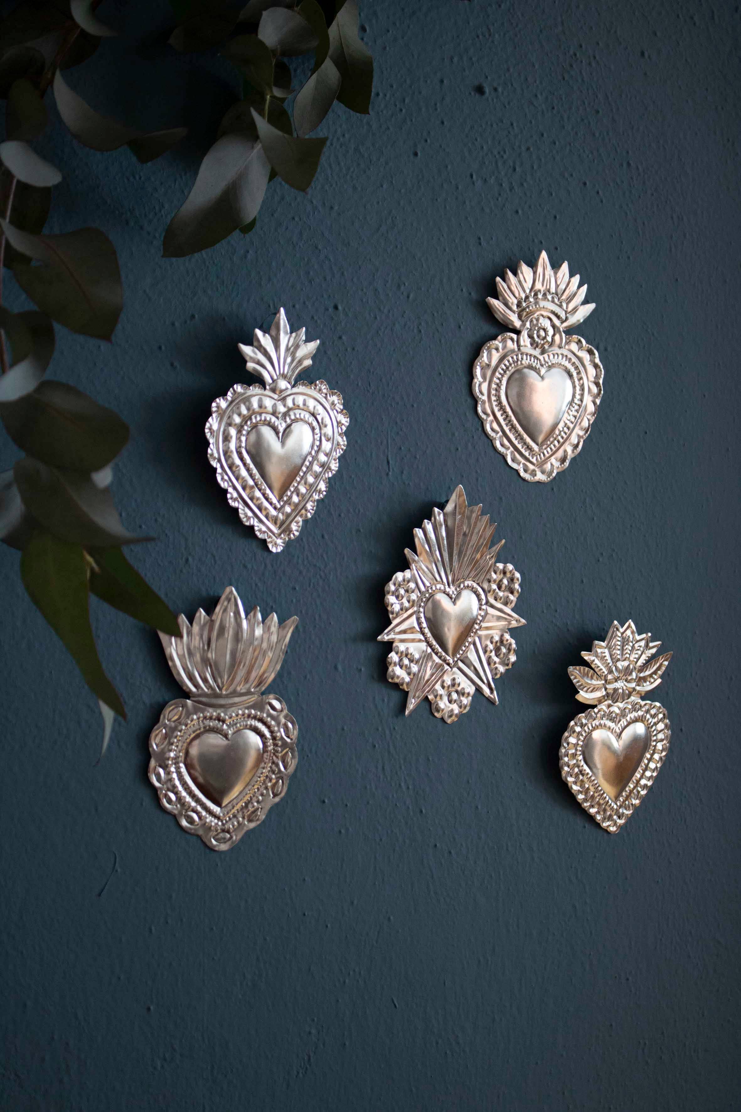 P.I. Project France - Wholesale Wall Accent - Sacred Mexican hearts - bronze color - ex-votos milagros (Copy)