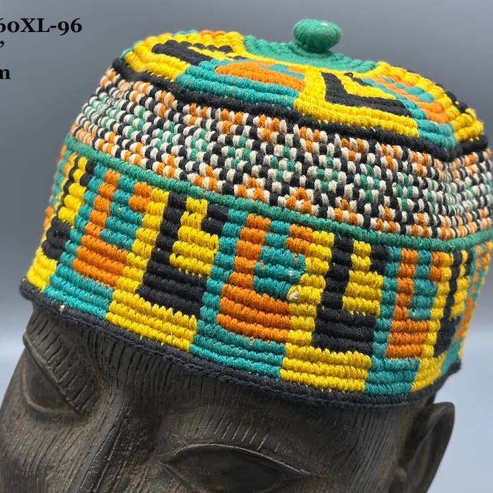 Håndvævet bomuld afrikansk kufi hat til mænd eller kvinder - Bredt udvalg af størrelser for engroshandel hos The Niger Bend