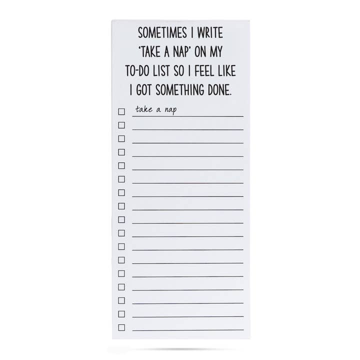 Sometimes I write take a nap on my to do list funny list pad for wholesale by ellembee gift