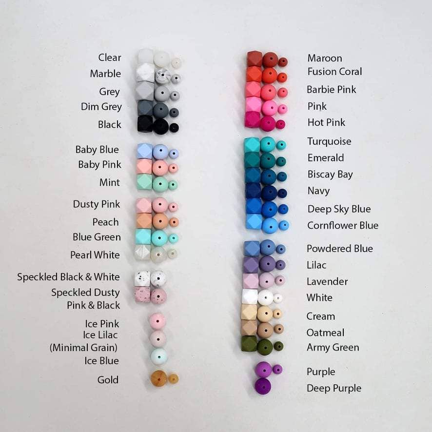 CMC Gold - Wholesale Pacifier clip – Baby - 15mm Round Silicone Beads2