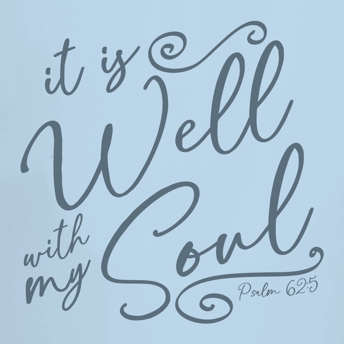 bleu Tasse Kerusso 15 oz en acier inoxydable avec poignée It Is Well en vente sur Faire1