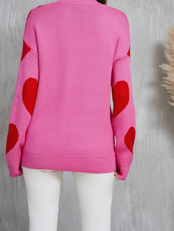 UNISHE – Engroshandel Pullover - Dame – Hjerte Mors Dag Crew Neck Langærmet Sweater JYYS2355