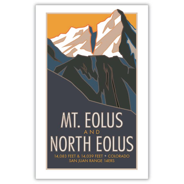 Mt Eolus, Colorado - Colorado 14er - Poster for wholesale by Travel Posters by M&W Design Co.