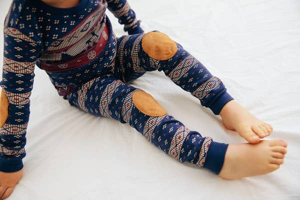 Navy Pyjama en coton bleu marine des Alpes à manches longues en vente sur Faire2