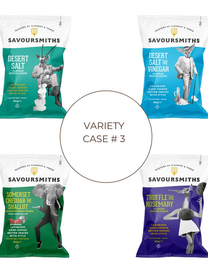 Savoursmiths Variety Case of 24 x 40gram Bags - CASE # 3 for wholesale by Savoursmiths