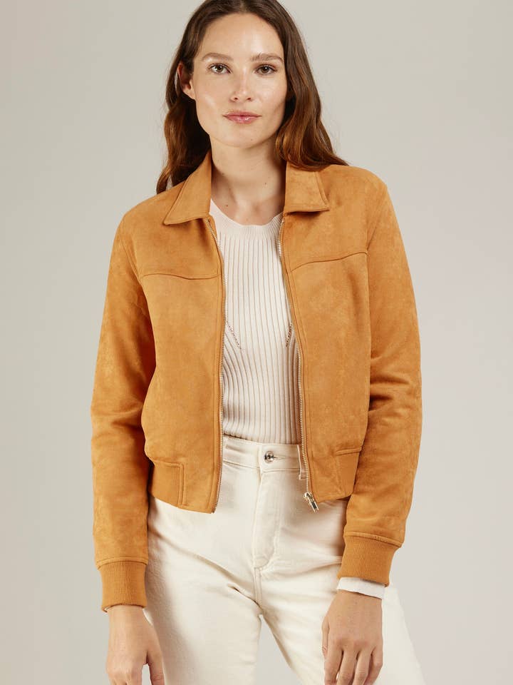 CAMEL MILTON - Blouson ajustée en suédine en vente sur Faire4