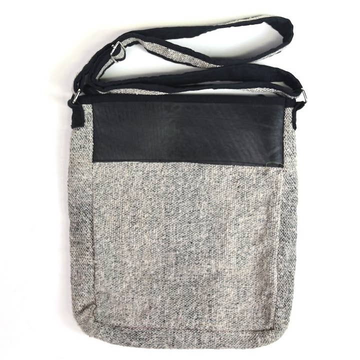 Vegan Recycled Inner Tube and Hemp Urban Crossbody Bag for wholesale by Women of the Cloud Forest