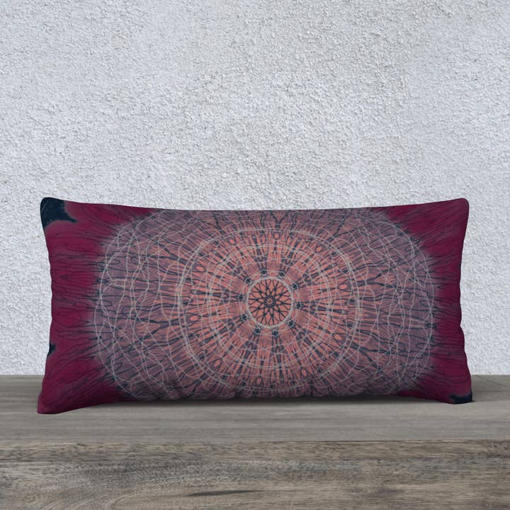 Throw Pillow Cover | 24 x 12 | Meditative Mandala for wholesale by Creative Artifacts HQ