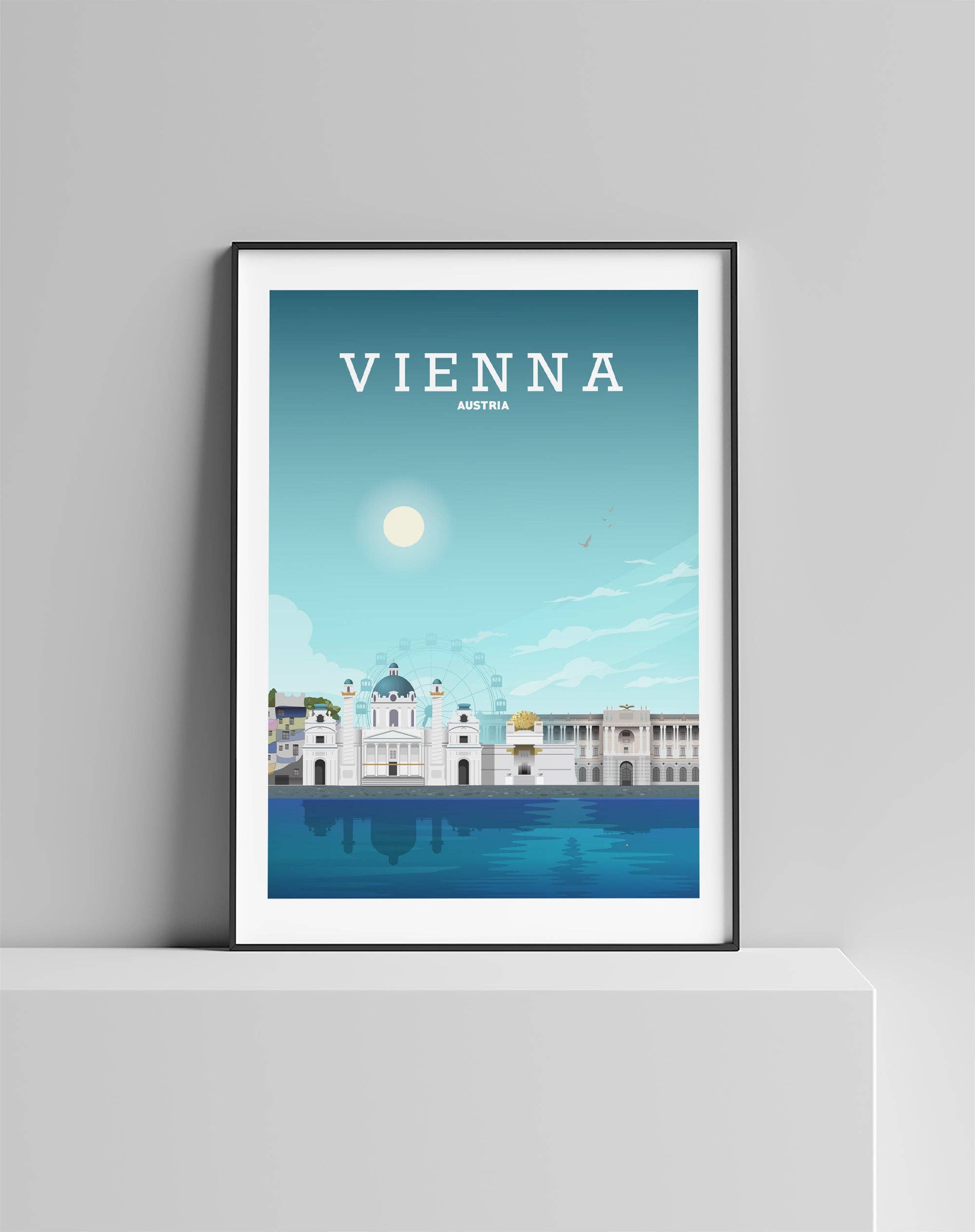 Hillview Prints – Poster por atacado – Cartaz de Viena, impressão de Viena, pintura de Viena Áustria1
