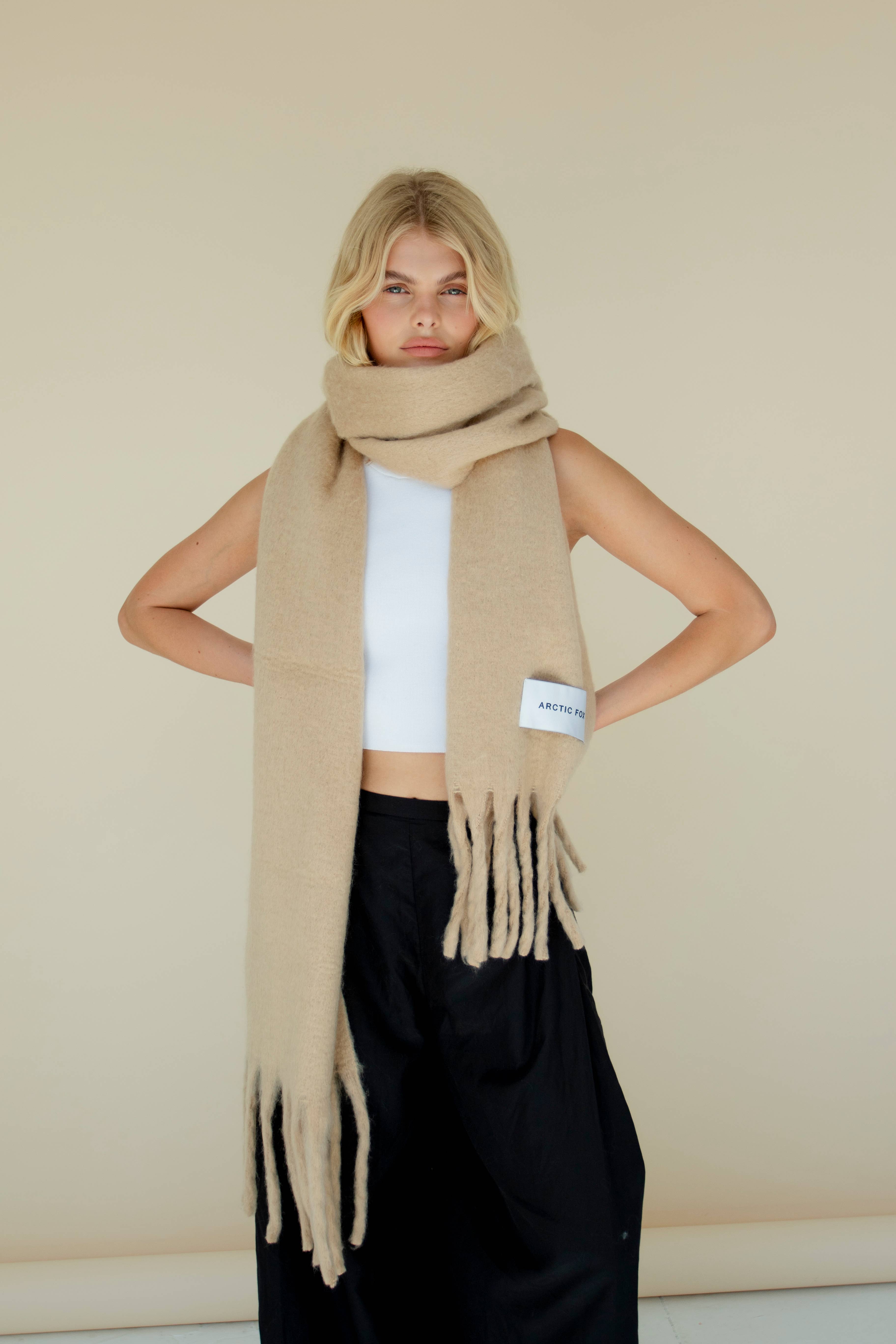 Arctic Fox & Co. - North America - Wholesale Scarf - Women's - The Reykjavik Scarf - 100% Recycled - Pinecone Beige0